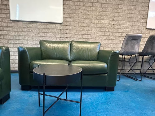 Groene leren banken set